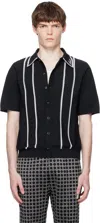 Amiri Black '' Script Stripe Shirt In Black