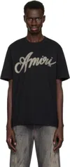 Amiri Script Logo Graphic T-shirt In Black
