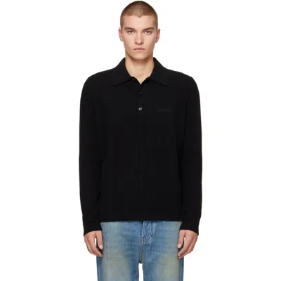 Amiri Black '' Soft Rib Knit Polo