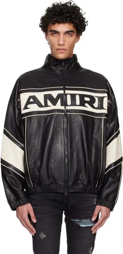 Amiri Black Jacket With High Neck And Maxi Logo Lettering On The Front ...