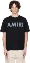 Amiri Black Cotton T-shirt With Bold Logo Statement