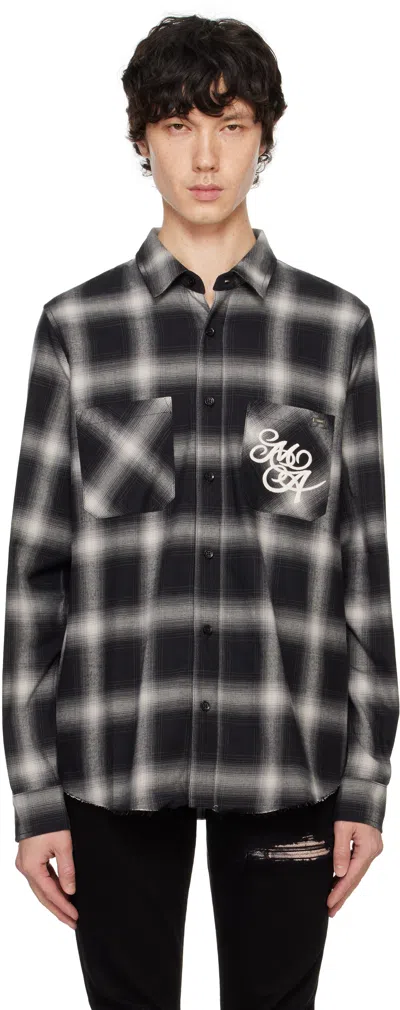 AMIRI BLACK 'AMIRI SWIRL' FLANNEL SHIRT