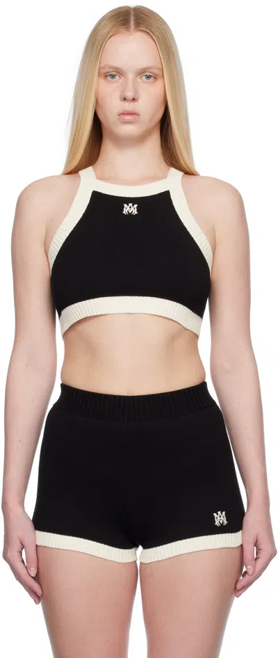 AMIRI BLACK & OFF-WHITE MA CROPPED TANK TOP