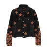 Amiri Black And Orange Chemist Denim Trucker Jacket In Multi