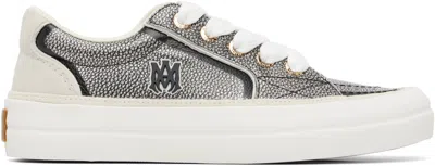 AMIRI BLACK & SILVER PEBBLED SUNSET SKATE SNEAKERS