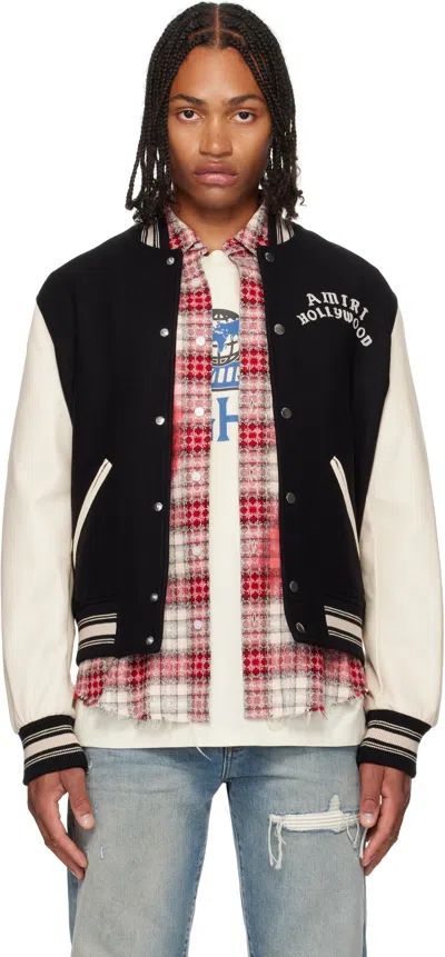 AMIRI BLACK & WHITE 'AMIRI HOLLYWOOD' BOMBER JACKET