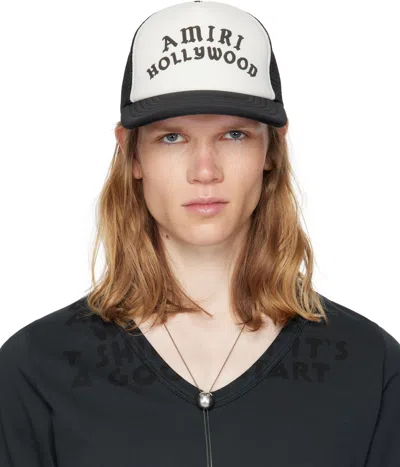 AMIRI BLACK & WHITE 'AMIRI HOLLYWOOD' TRUCKER CAP