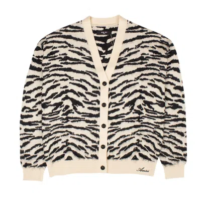 Pre-owned Amiri Black & White Animal Jacquard Cardigan Size M $1190