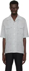 Amiri Ma Pinstripe Camp Shirt In Black