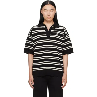 Amiri Black & White Ma Stripe S/s Polo