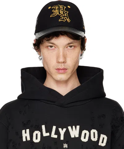 Amiri Black & Yellow 'ma' Varsity Cap
