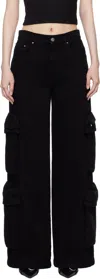 Amiri Black Baggy Cargo Jeans In Black Od