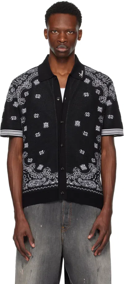 Amiri Black Bandana Polo