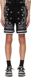 AMIRI BLACK BANDANA SHORTS