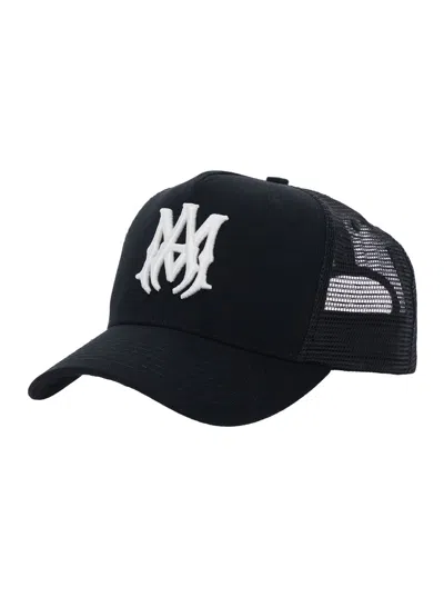 Amiri Black Baseball Cap With Maxi Logo Embroidered Front