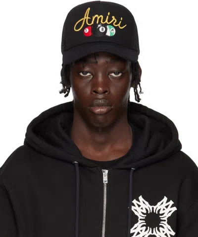 Amiri Black Billiards Trucker Cap