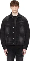 Amiri Bleach Bandana Denim Jacket In Black
