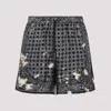 Amiri Silk Bermudas With Pattern And Adjustable Waistband In Gray