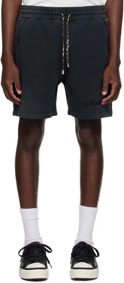 Amiri Black Bleach Bandana Shorts