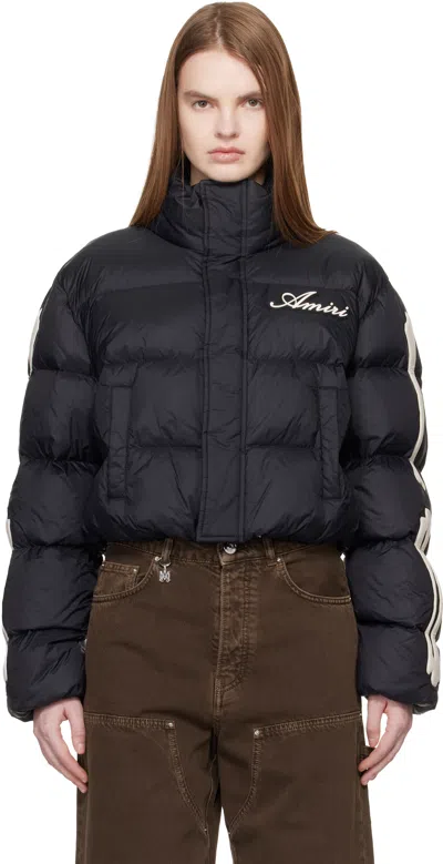 AMIRI BLACK BONES CROPPED DOWN JACKET