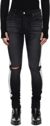 Amiri Black Bones Slash Jeans In Black