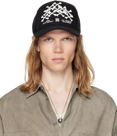 Amiri Black Bones Stacked Trucker Cap