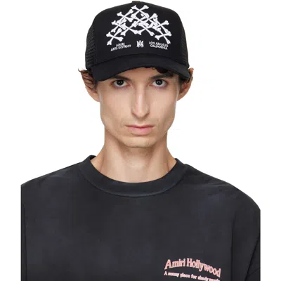 Amiri Black Bones Stacked Trucker Cap