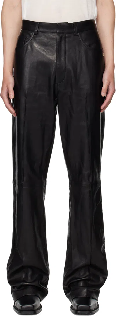 AMIRI BLACK BOOT CUT LEATHER PANTS