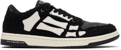 Amiri Black Boucle Skel Top Low Sneakers