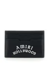 Amiri Black Card Holder With Logo Lettering On The Front And Embossed Logo On The Rear In Leather Man In Black