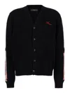 Amiri Black Cardigan With Bones Motif And Logo In Cotton Man In Black