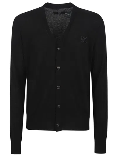 AMIRI BLACK CASHMERE CARDIGAN WITH V-NECK AND BUTTON-DOWN FRONT