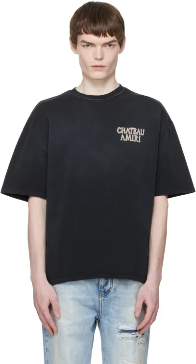 Amiri Black 'chateau ' Oversized T-shirt In Blue