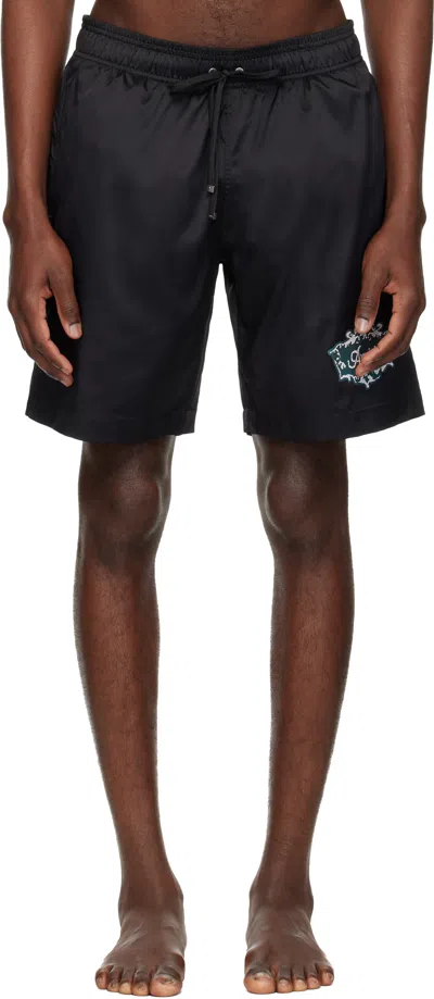 Amiri Black Chateau Crest Swim Shorts