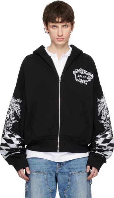 Amiri Black Chateau Sketch Zip Hoodie
