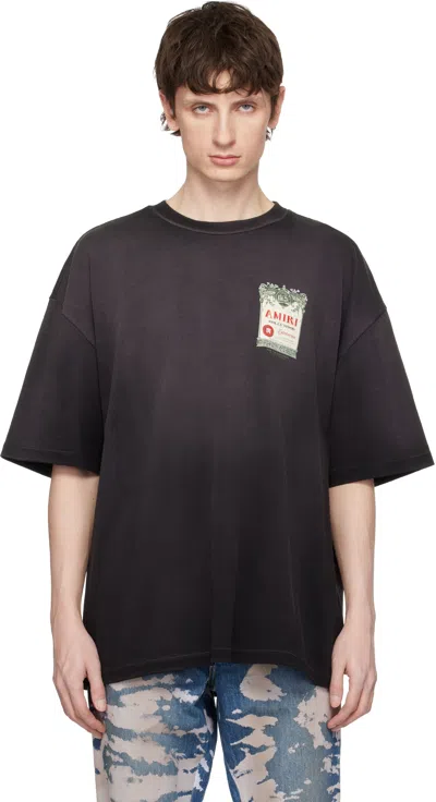 Amiri Chateau Stamp Graphic Crew Neck T Shirt In Black