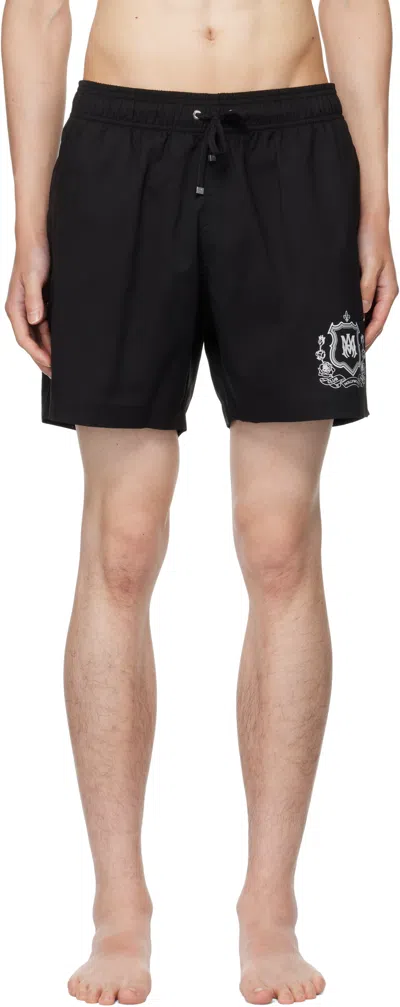 AMIRI BLACK 'CLUB AMIRI' SWIM SHORTS