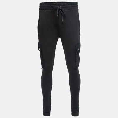 Amiri Black Cotton Cargo Sweatpants In Multi