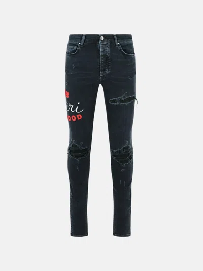 Amiri Black Cotton Jeans In Blue