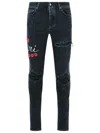 Amiri Casual Trousers With Five Pockets And Embroidery In Black