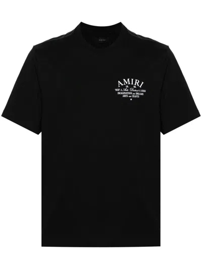 AMIRI BLACK COTTON LOGO T-SHIRT AMIRI
