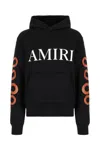 Amiri Black Hoodie With Maxi Logo Lettering On The Front And Snake Print On The Sleeves In Black
