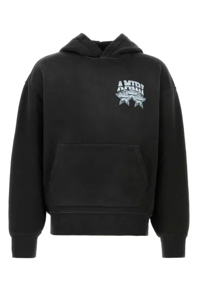Amiri Cotton Hoodie In Black