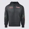 Amiri Hooded Sweatshirt With Front Pocket And Palm Tree Motif In Black