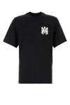 Amiri Jazz Wolf Black Crewneck T-shirt With Logo Lettering On The Front And Maxi Print On The Rear In Cott