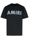 Amiri Black Cotton T-shirt With Bold Logo Statement