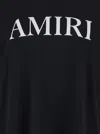 Amiri Black Crewneck T-shirt With Logo Lettering Print On The Front In Black