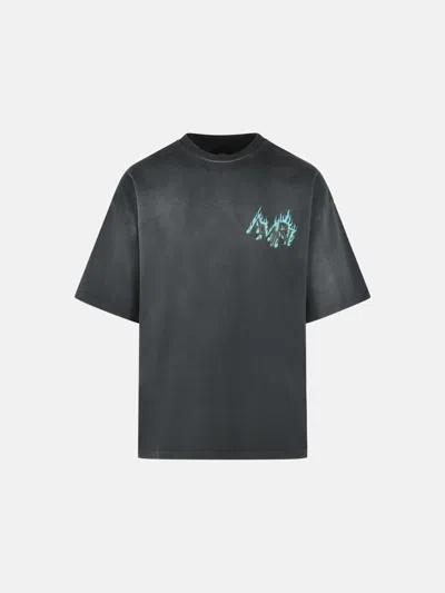 Amiri Kids' Black Cotton T-shirt In Blue