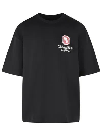 Amiri Crew Neck Short Sleeve Cotton Jersey T-shirt In Black