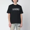Amiri Men Black Crewneck T-shirt With Logo Lettering Print On The Front In Cotton Man In Black